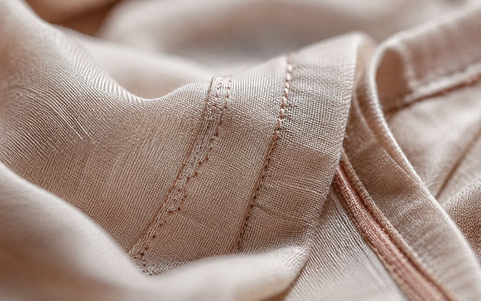Close-up of soft co-ord set fabric showing the weave and stitching detail