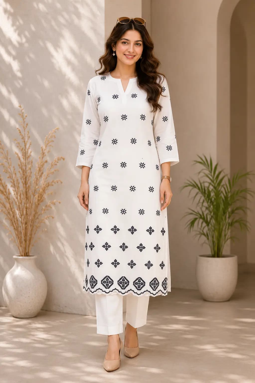 Ivory Embroidered Top