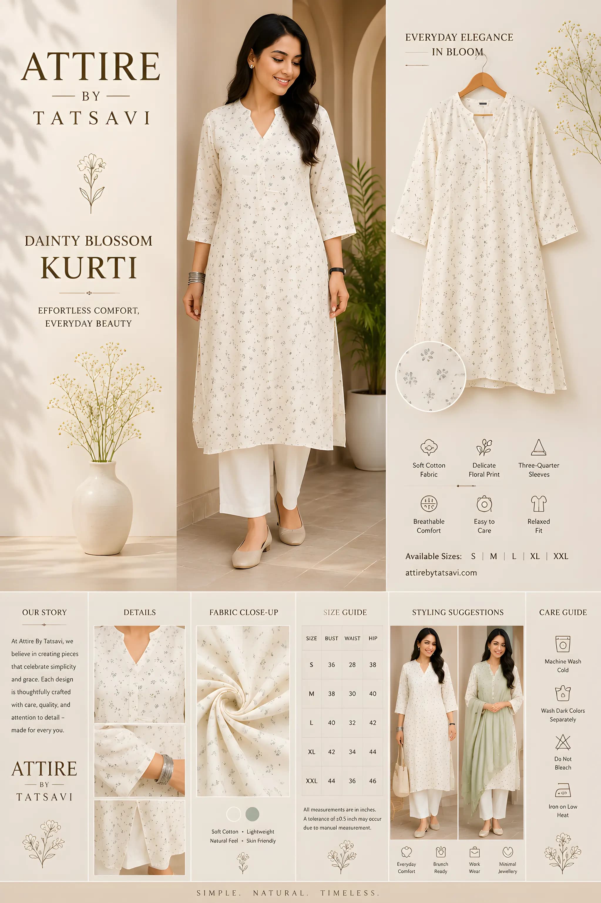 Classic Embroidered Top — details & size guide