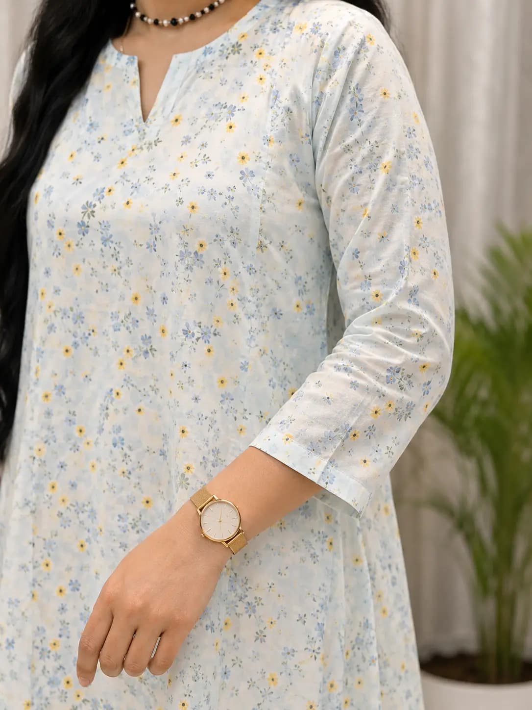 Sky Blue Long Kurti — view 3