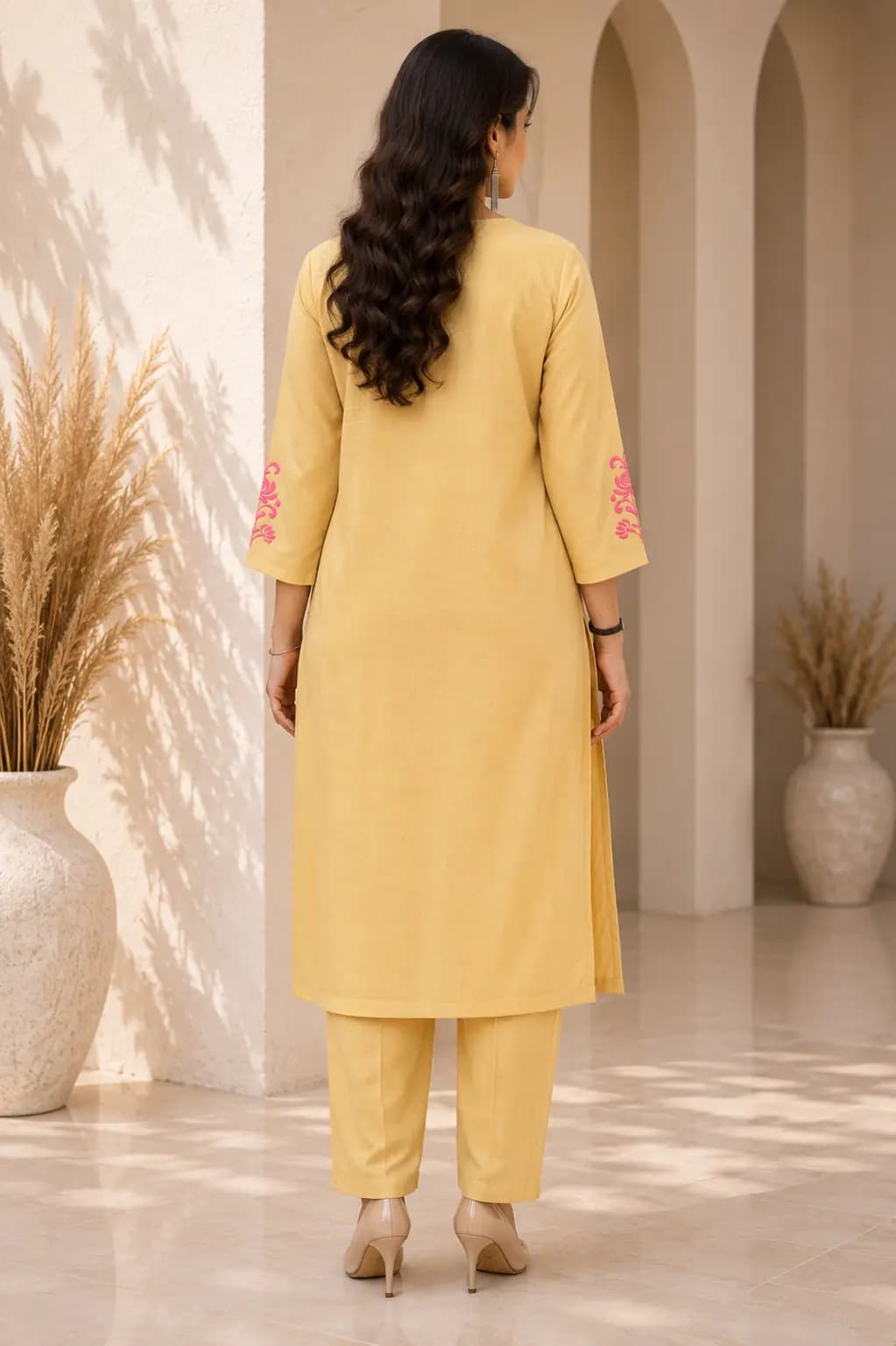 Yellow Embroidered Co-ord Set