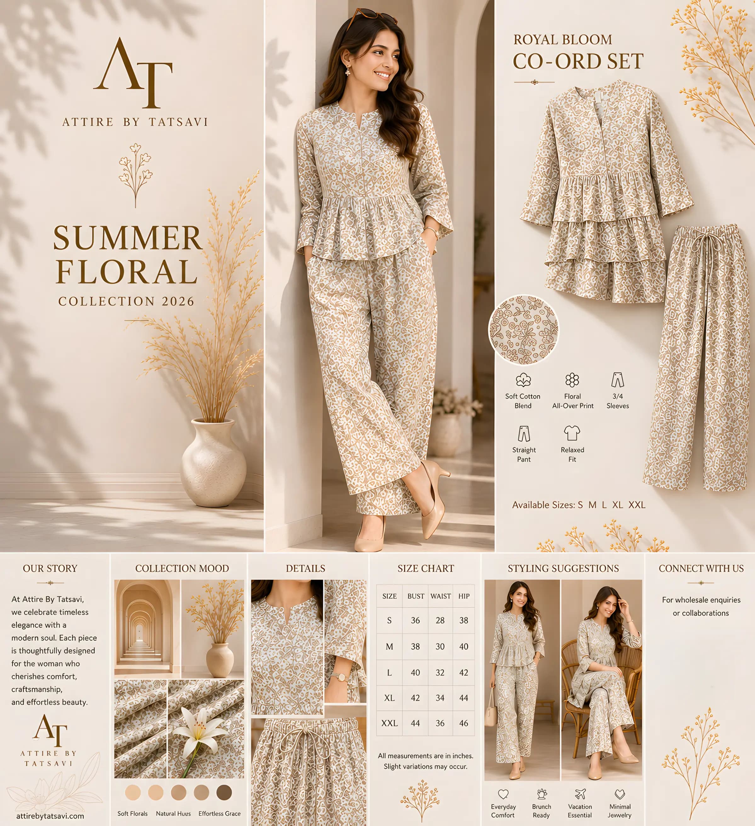 Green Printed Co-ord Set — details & size guide