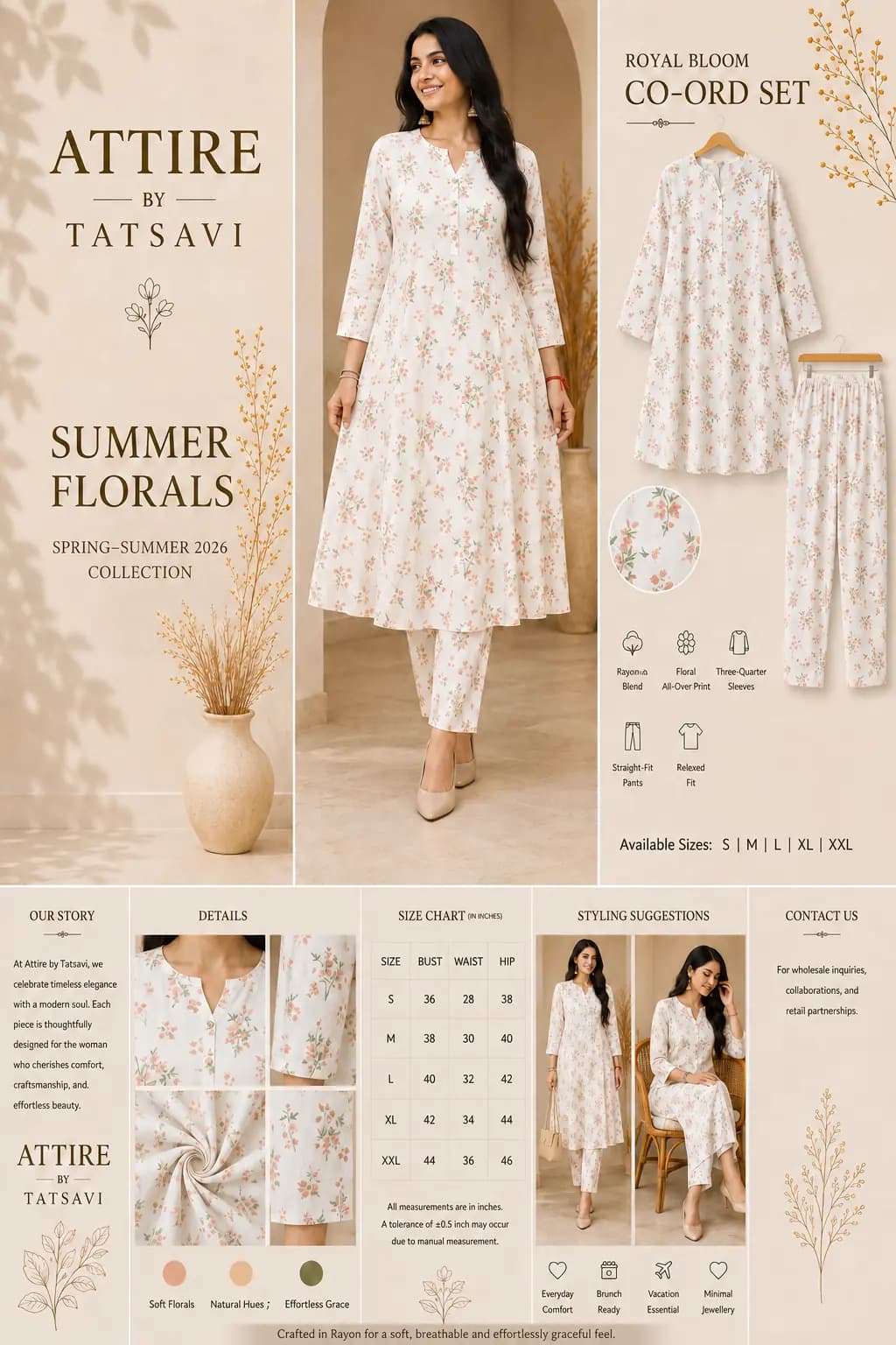 White Floral Co-ord Set — view 4