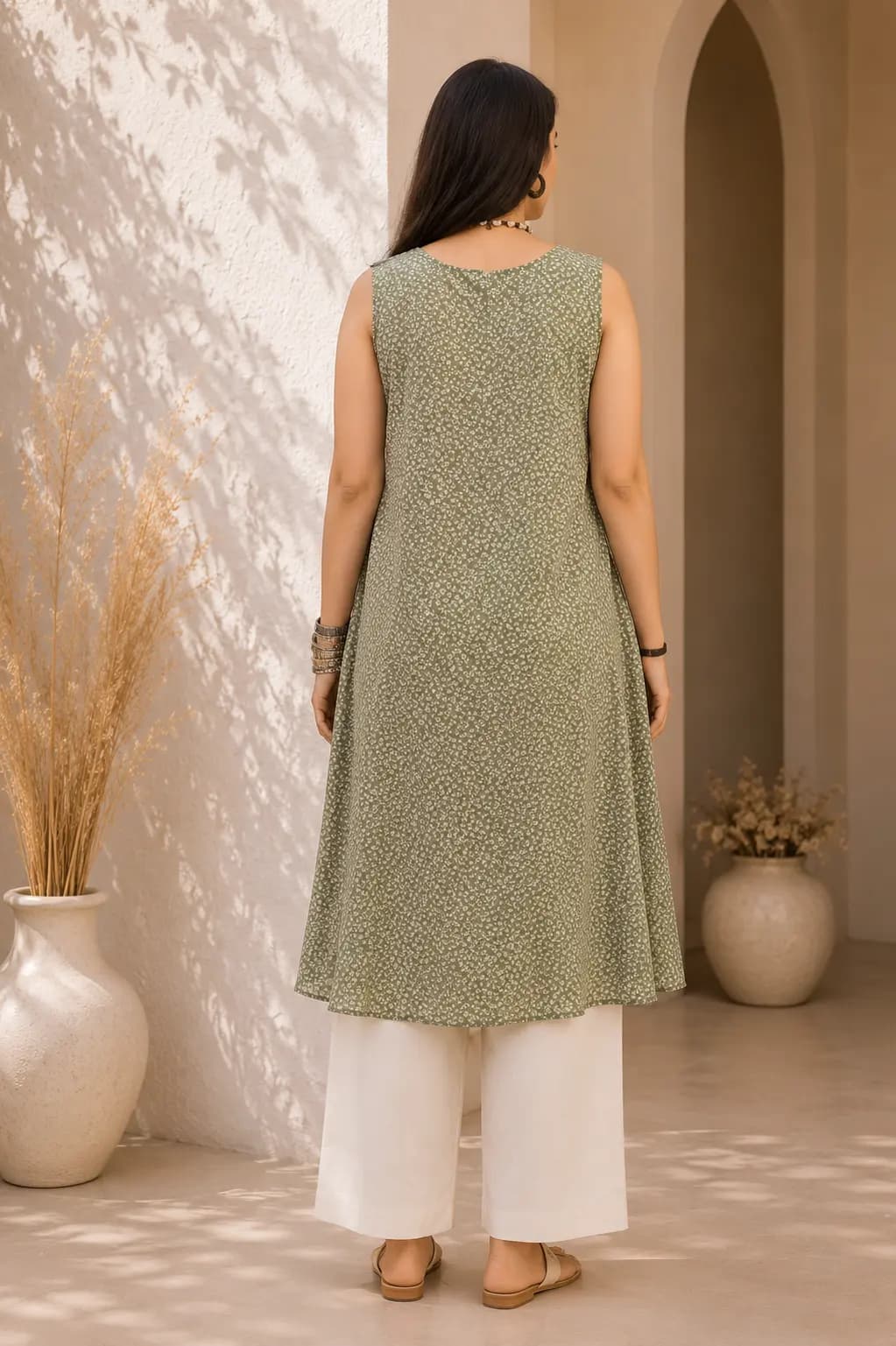 Green Printed Dress