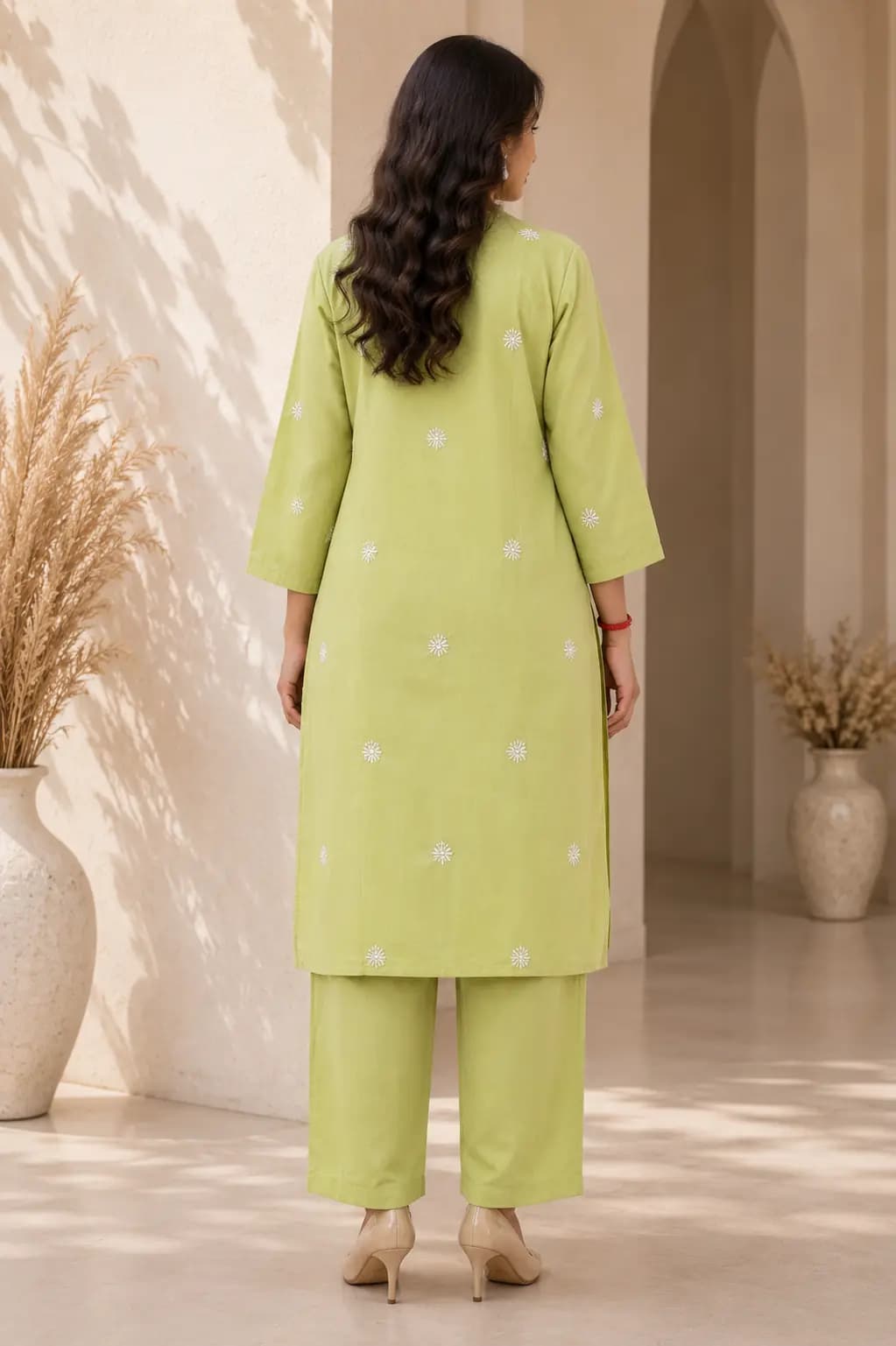 Green Embroidered Co-ord Set