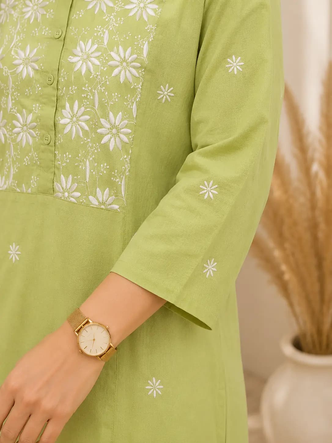 Green Embroidered Co-ord Set — view 3