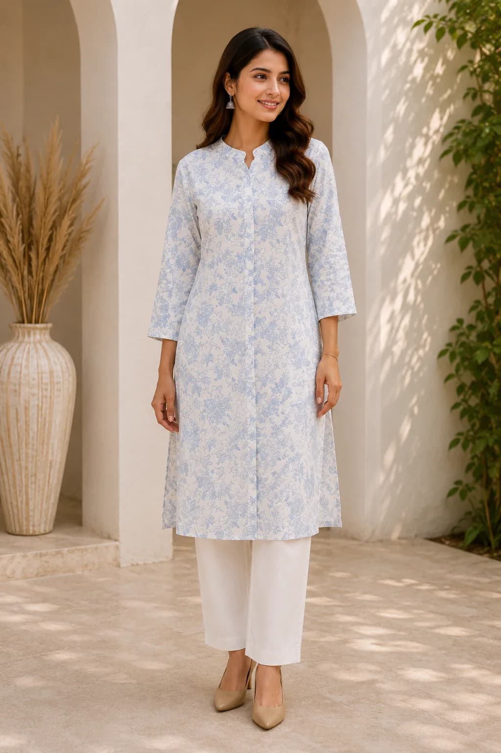 White Long Kurti