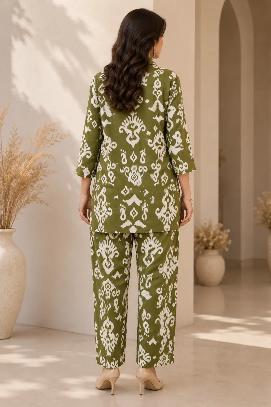 Olive Ikat Co-ord Set