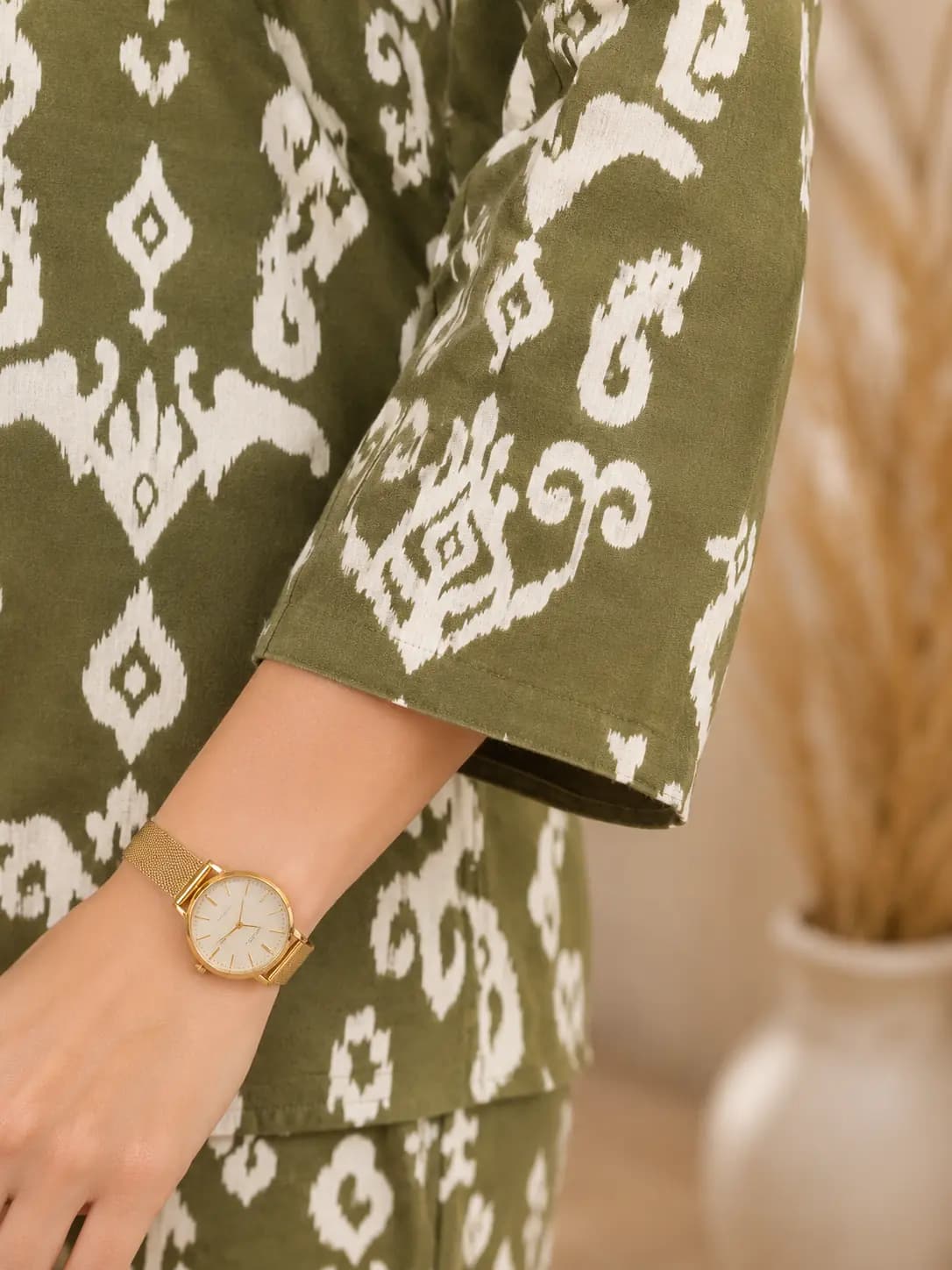 Olive Ikat Co-ord Set — view 3
