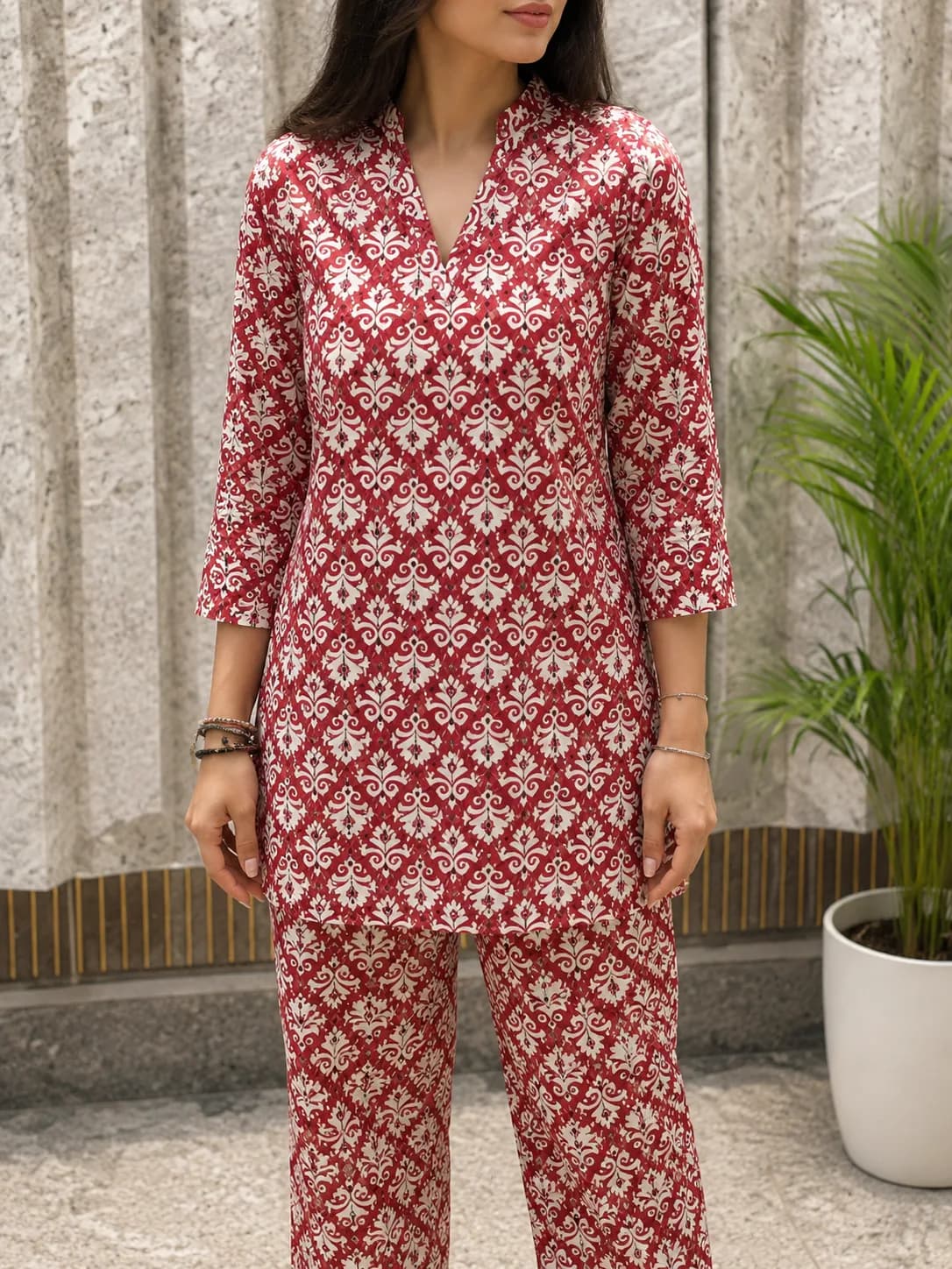 Red Bloom Printed Co-ord Set — view 3