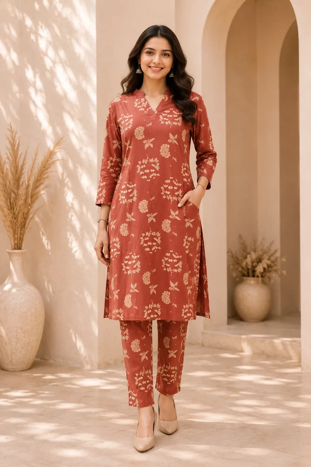 Rust Floral Co-ord Set