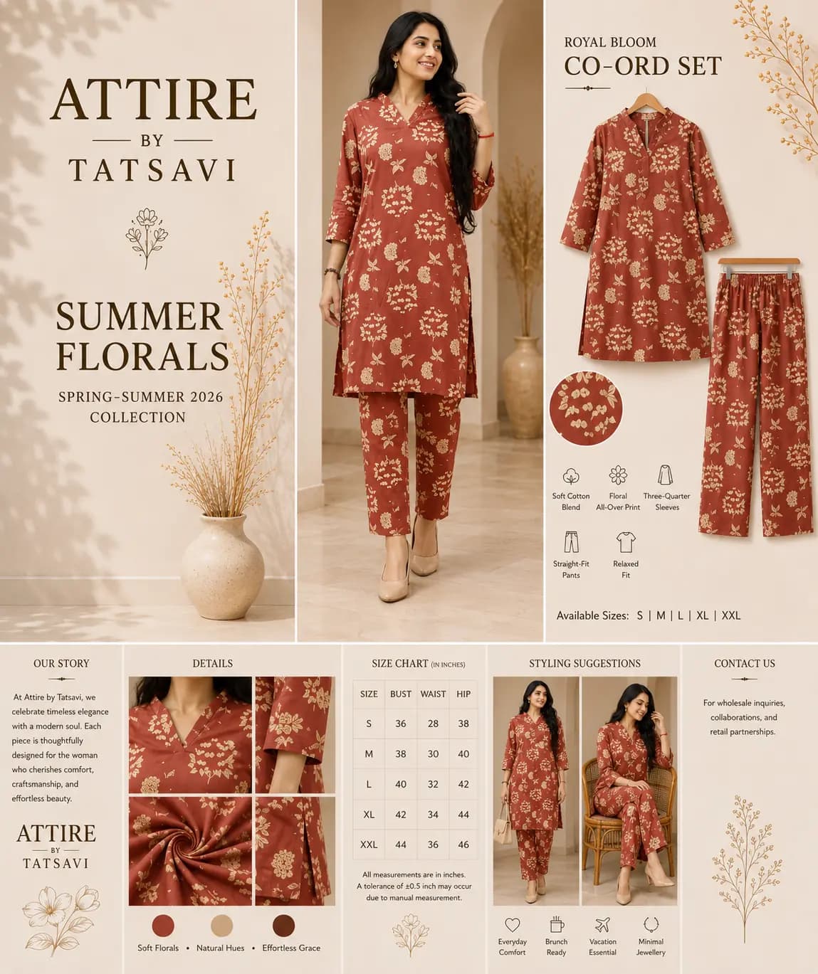 Rust Floral Co-ord Set — view 4