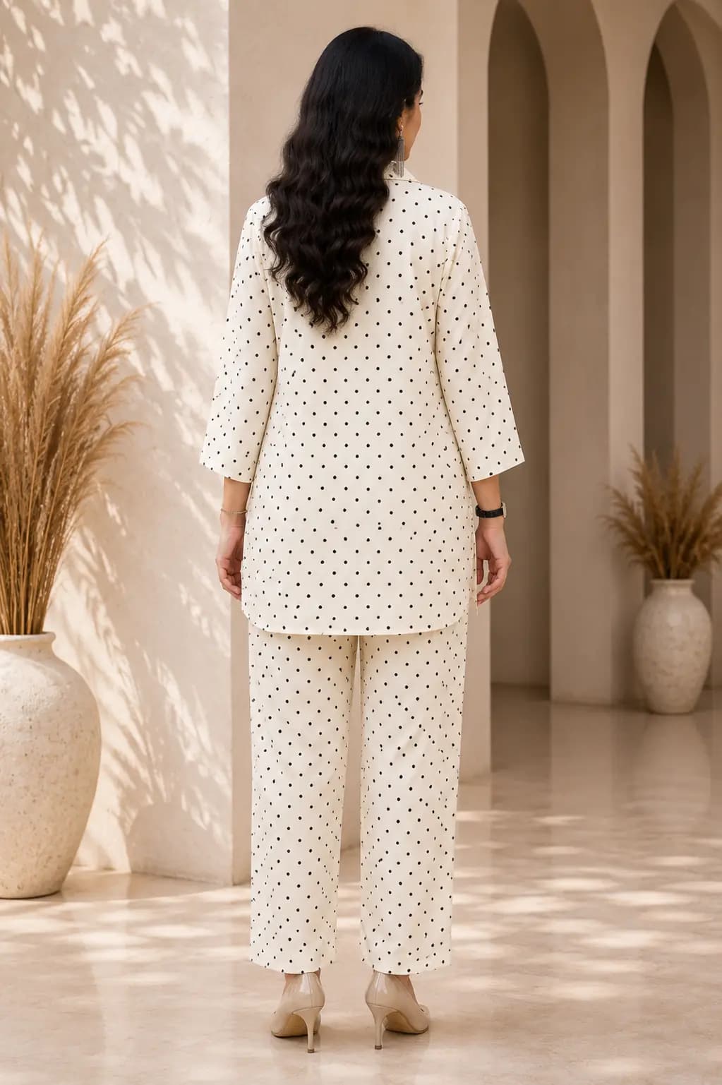 White Polka Dot Co-ord Set