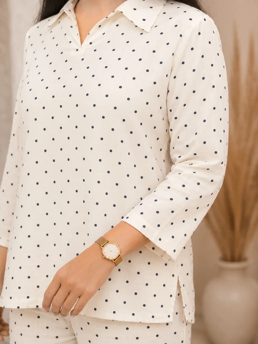 White Polka Dot Co-ord Set — view 3