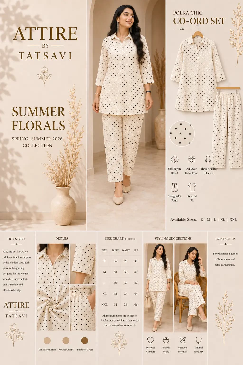 White Polka Dot Co-ord Set — view 4