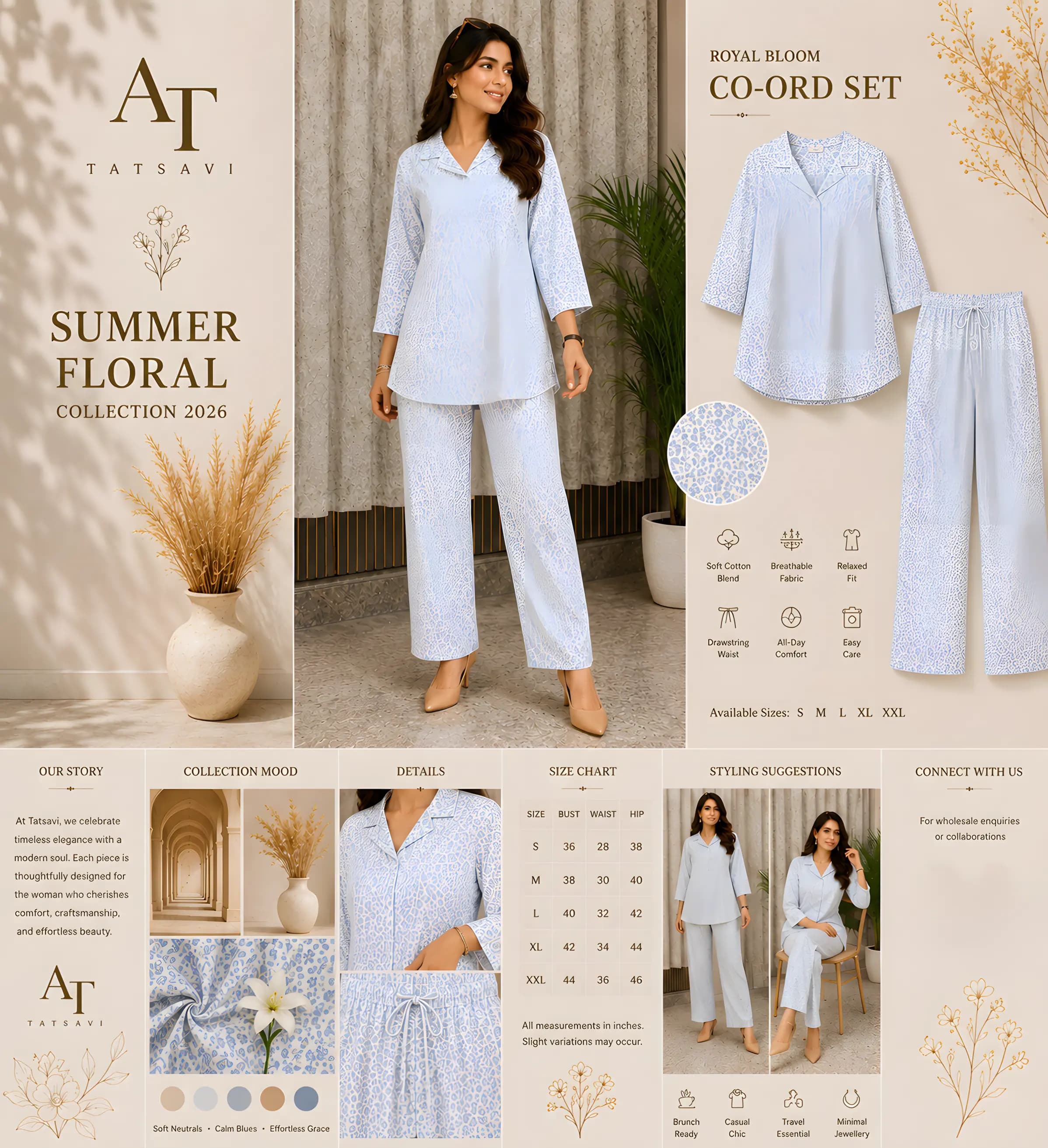 Blue Plus-Size Co-ord Set — details & size guide