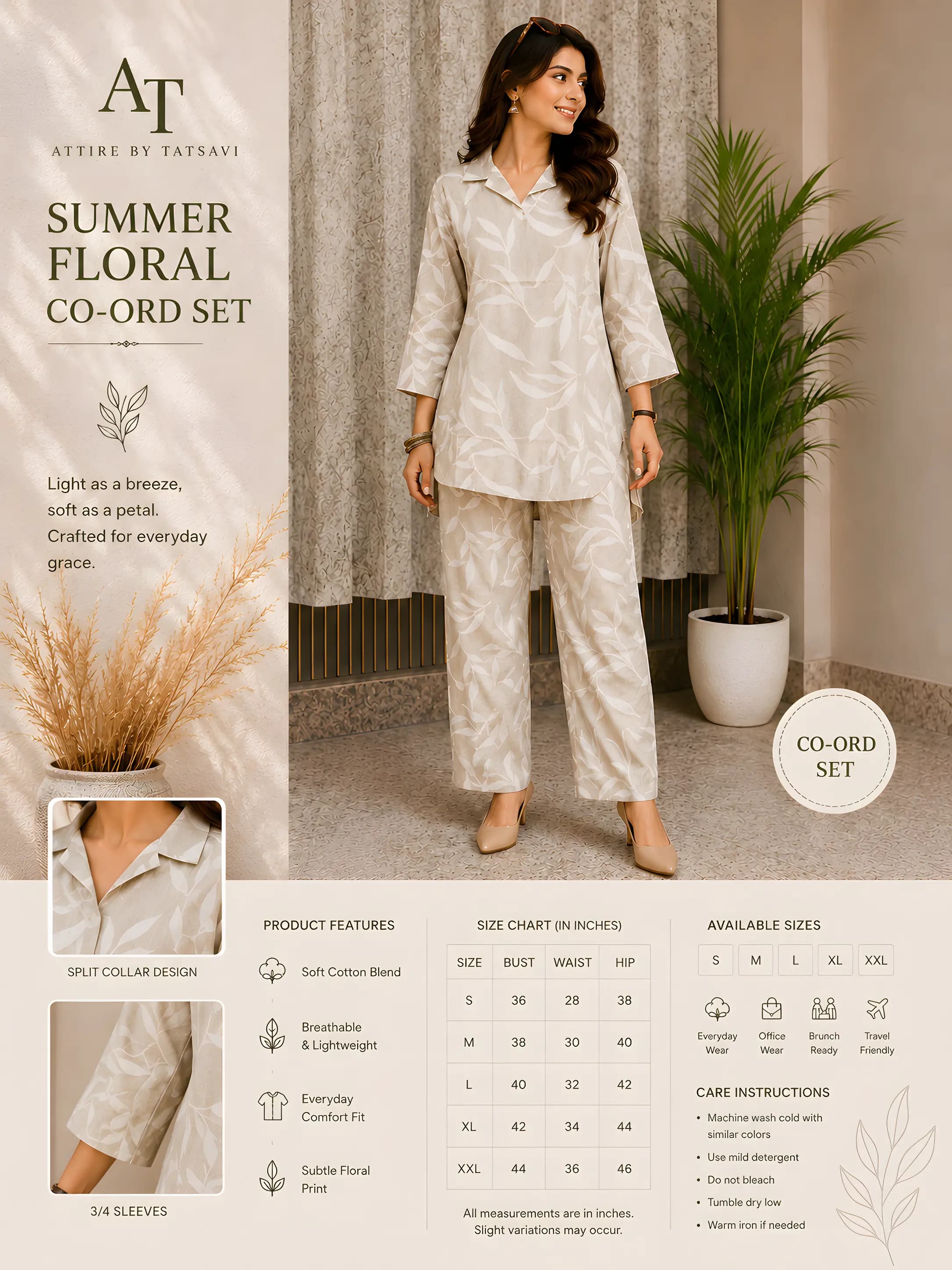 Green Plus-Size Co-ord Set — details & size guide