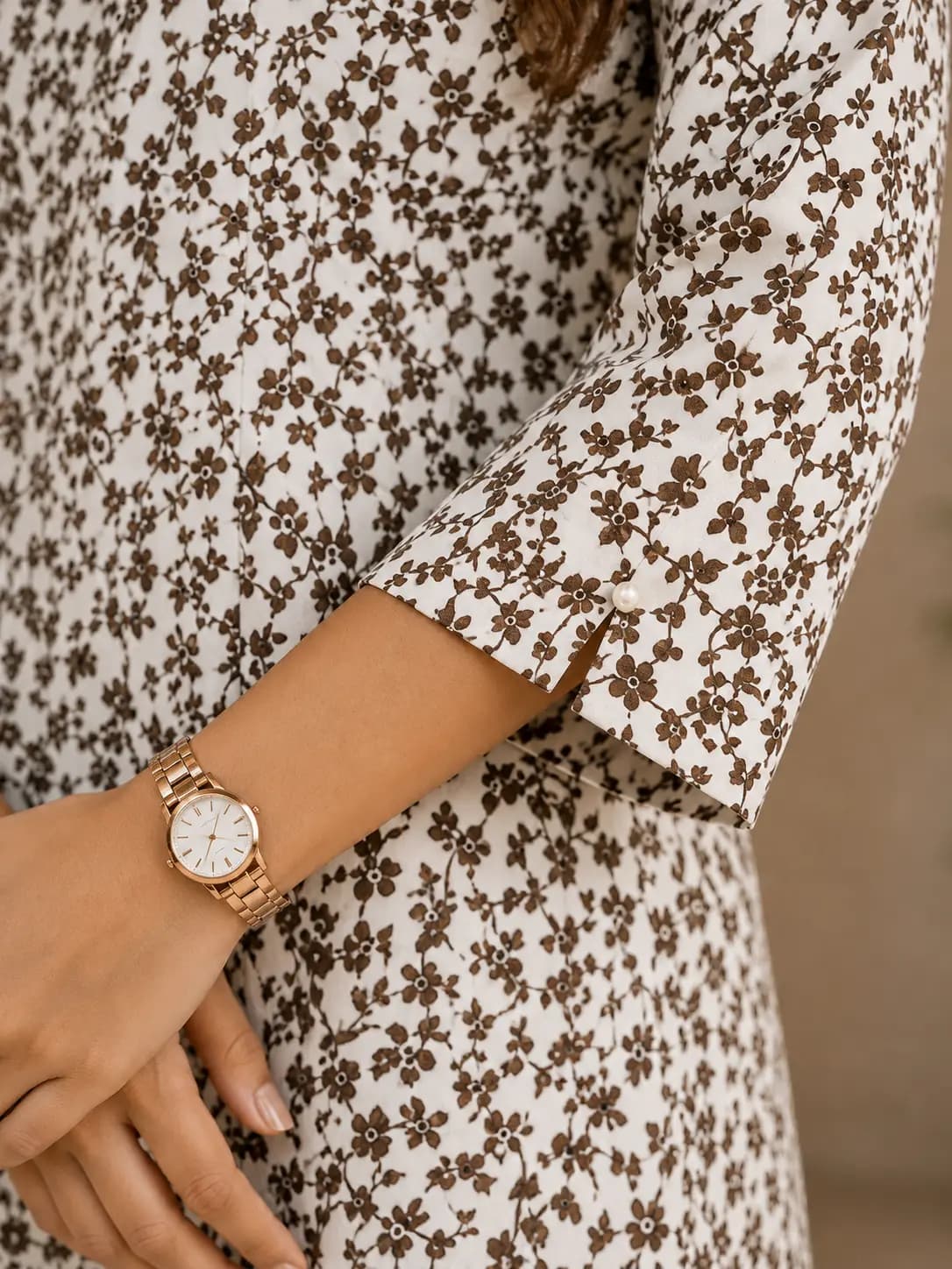 Brown Printed Short Kurti — view 3
