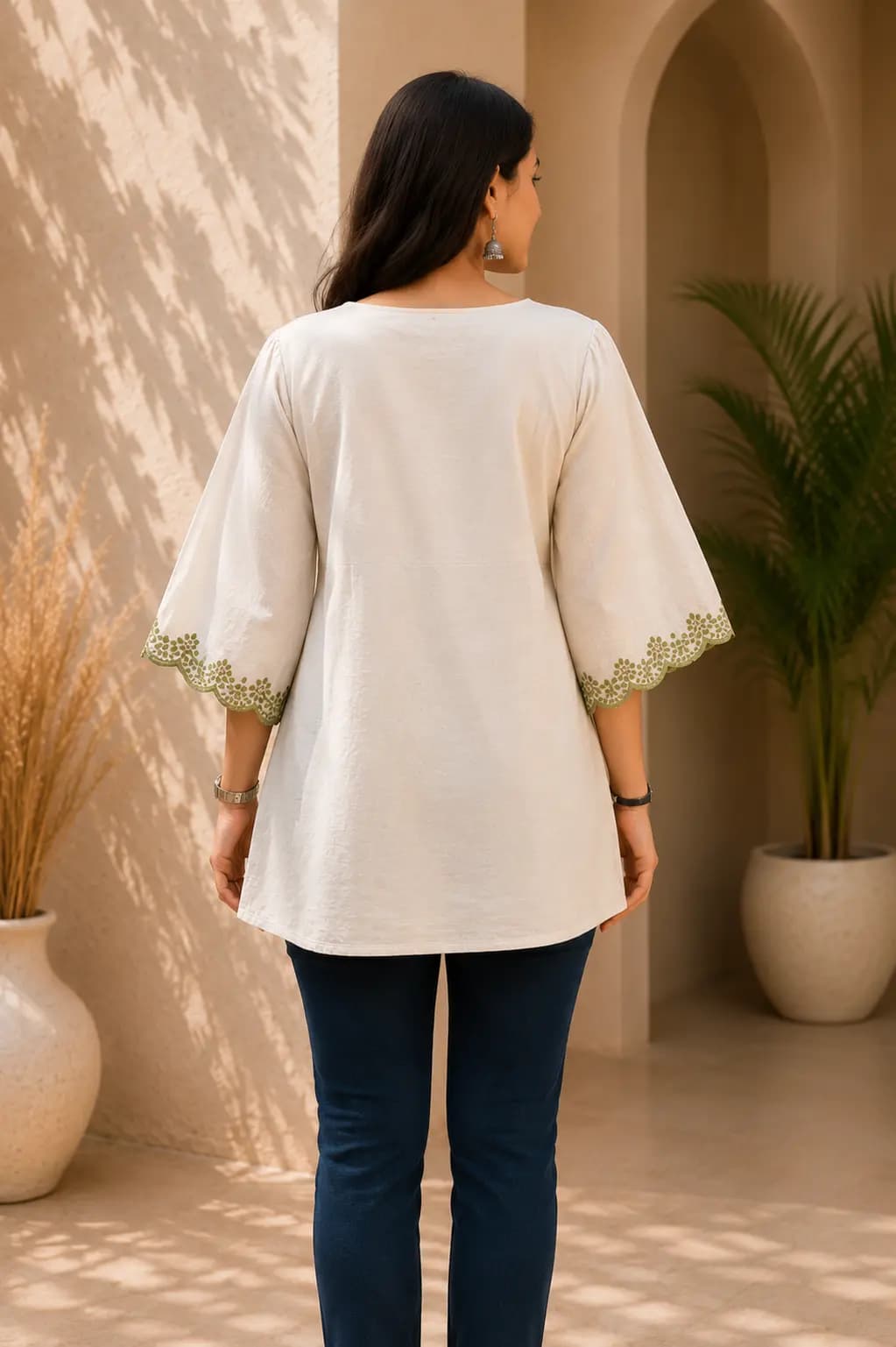 Multi Embroidered Yoke Top