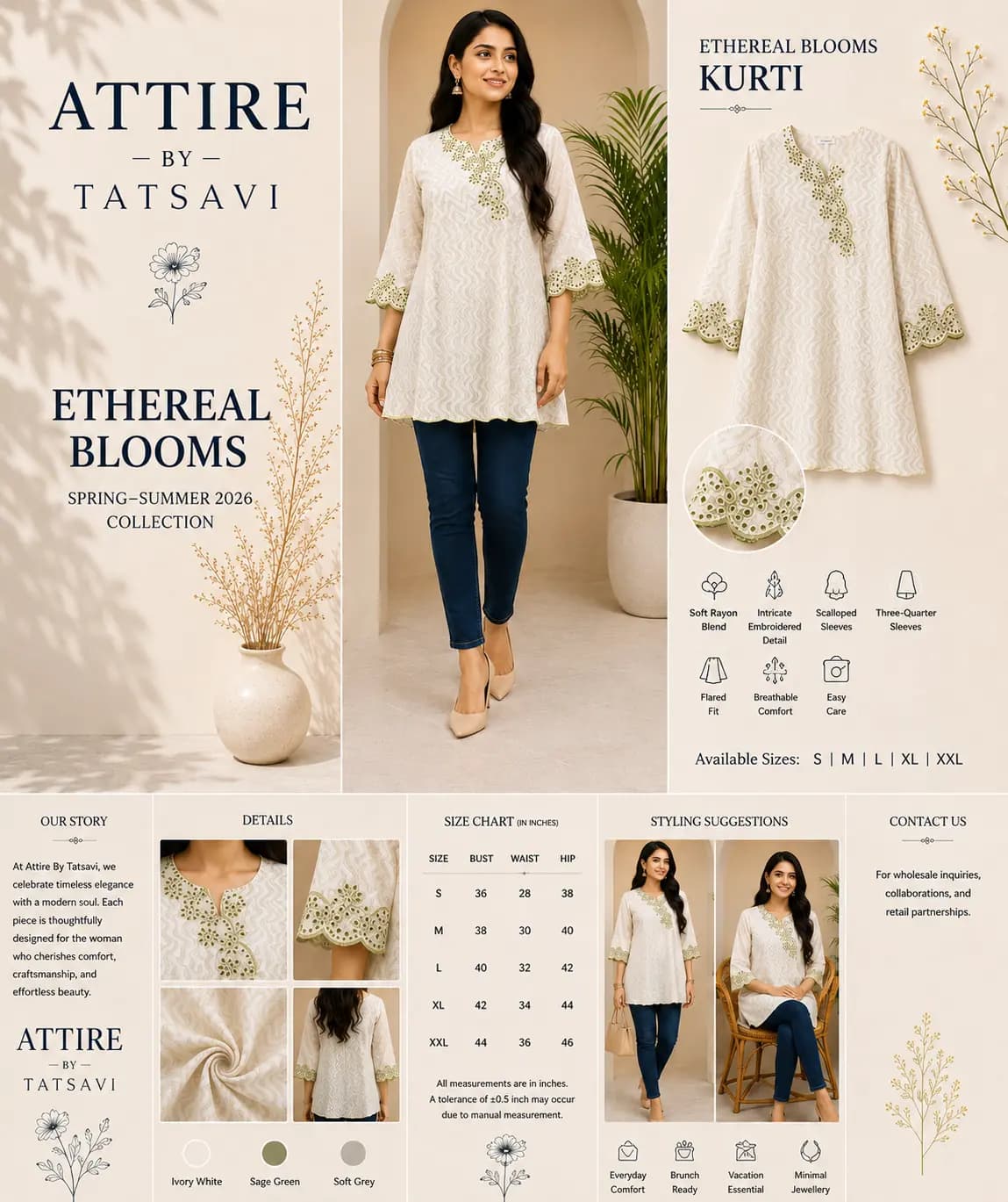 Multi Embroidered Yoke Top — view 4